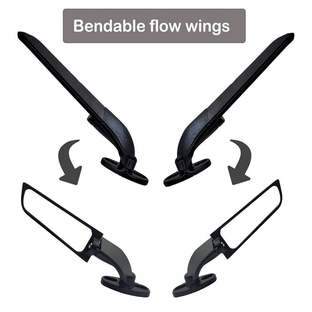 Motorcycle Mirrors Wing Rearview Mirrors Compatible‎ Standard Model NEW - Picture 3 of 13